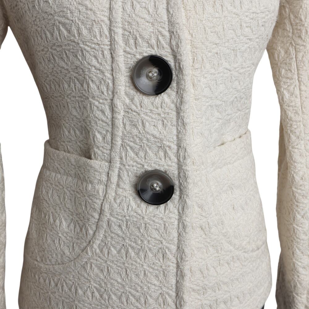 Women's Cream Preppy Twee Charlotte Russe Lined Button Up Jacket - S - Picture 3 of 11
